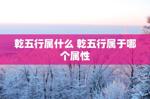 乾五行属什么 乾五行属于哪个属性