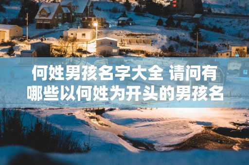 何姓男孩名字大全 请问有哪些以何姓为开头的男孩名字