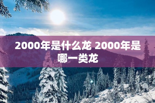 2000年是什么龙 2000年是哪一类龙