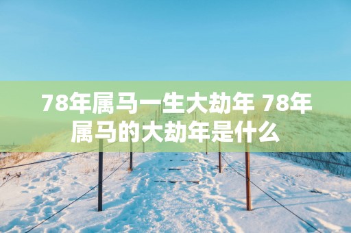78年属马一生大劫年 78年属马的大劫年是什么