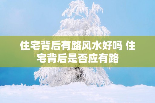 住宅背后有路风水好吗 住宅背后是否应有路