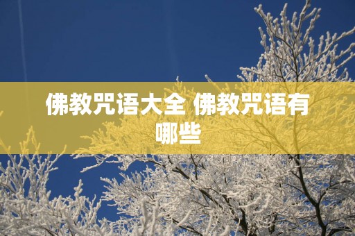 佛教咒语大全 佛教咒语有哪些