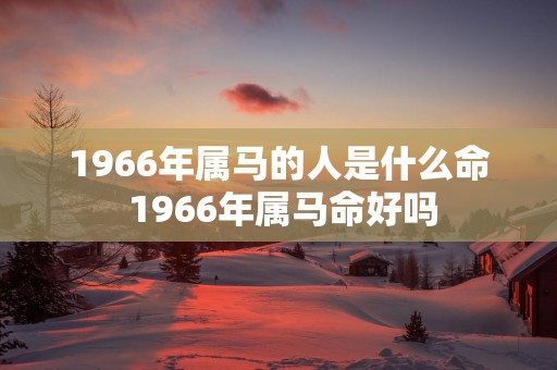 1966年属马的人是什么命 1966年属马命好吗