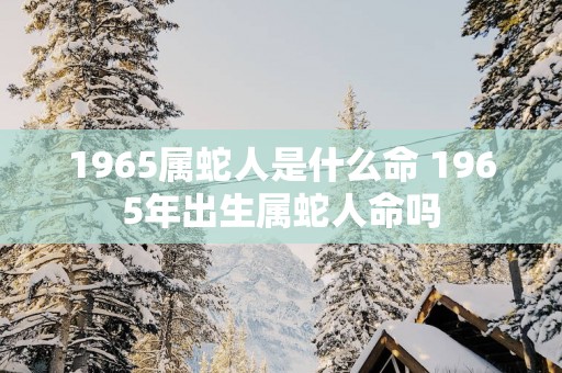1965属蛇人是什么命 1965年出生属蛇人命吗