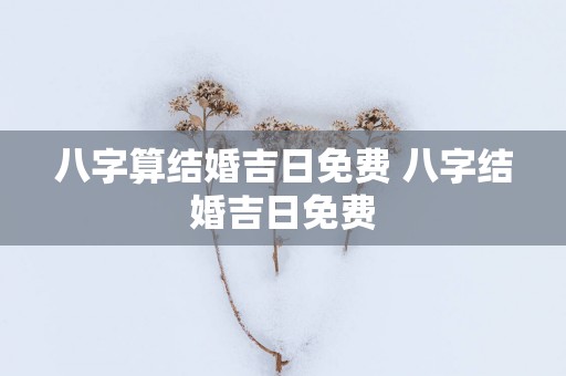 八字算结婚吉日免费 八字结婚吉日免费
