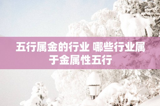 五行属金的行业 哪些行业属于金属性五行