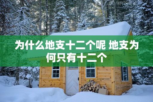 为什么地支十二个呢 地支为何只有十二个