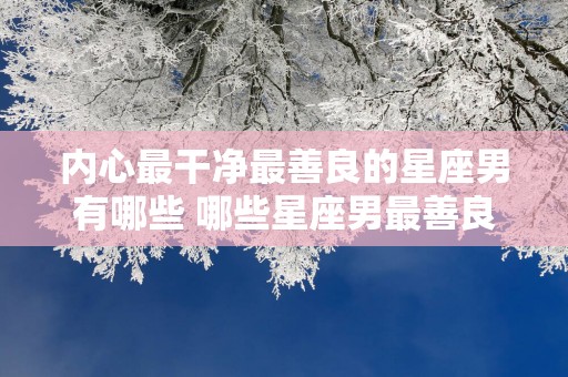 内心最干净最善良的星座男有哪些 哪些星座男最善良纯净