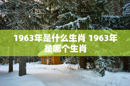1963年是什么生肖 1963年是哪个生肖