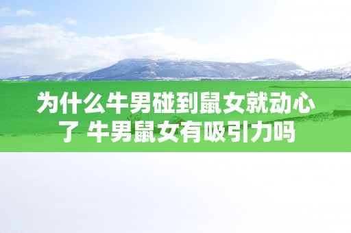 为什么牛男碰到鼠女就动心了 牛男鼠女有吸引力吗