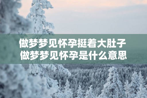 做梦梦见怀孕挺着大肚子 做梦梦见怀孕是什么意思