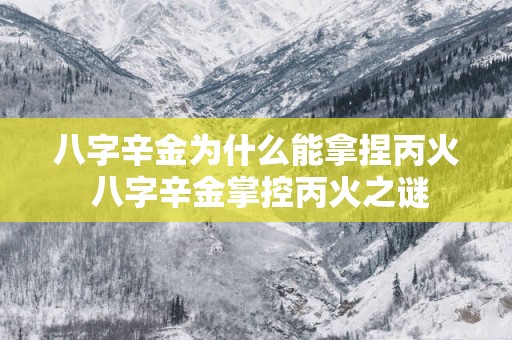 八字辛金为什么能拿捏丙火 八字辛金掌控丙火之谜