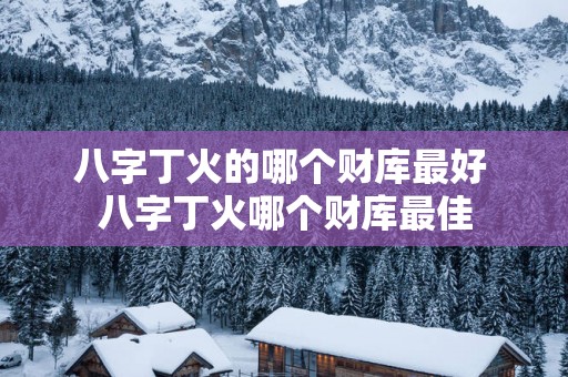 八字丁火的哪个财库最好 八字丁火哪个财库最佳