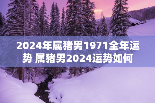 2025年属猪男1971全年运势 属猪男2025运势如何