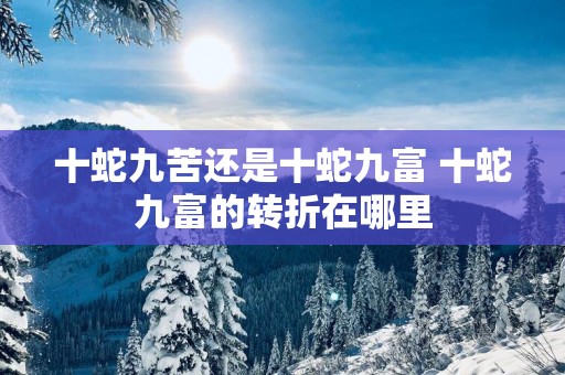 十蛇九苦还是十蛇九富 十蛇九富的转折在哪里