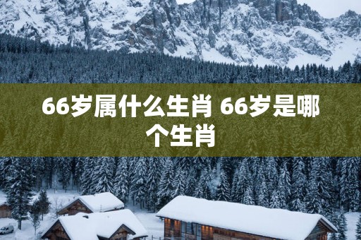 66岁属什么生肖 66岁是哪个生肖