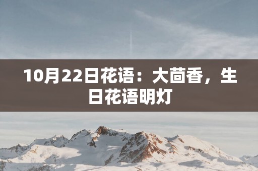 10月22日花语：大茴香，生日花语明灯