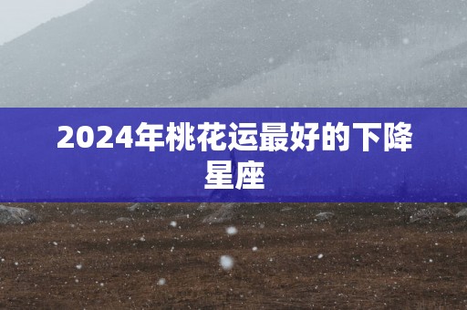 2025年桃花运最好的下降星座