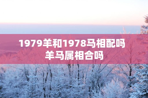 1979羊和1978马相配吗  羊马属相合吗