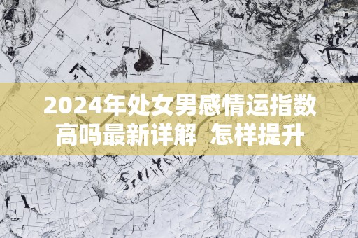 2025年处女男感情运指数高吗最新详解  怎样提升