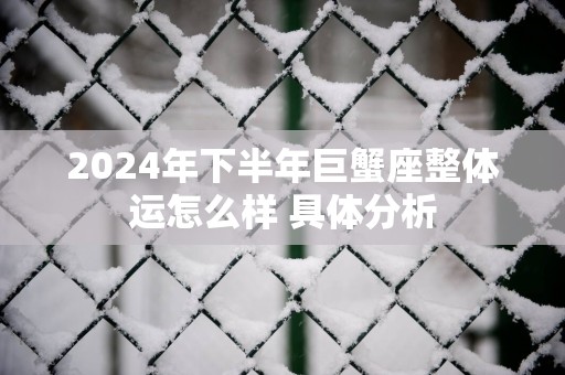 2025年下半年巨蟹座整体运怎么样 具体分析