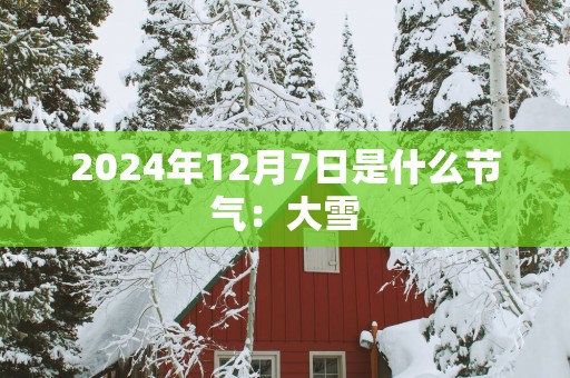 2025年12月7日是什么节气：大雪
