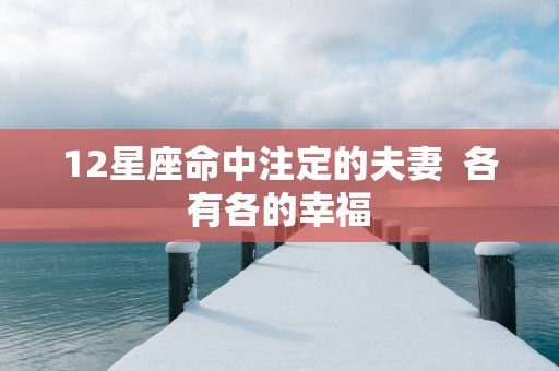12星座命中注定的夫妻  各有各的幸福