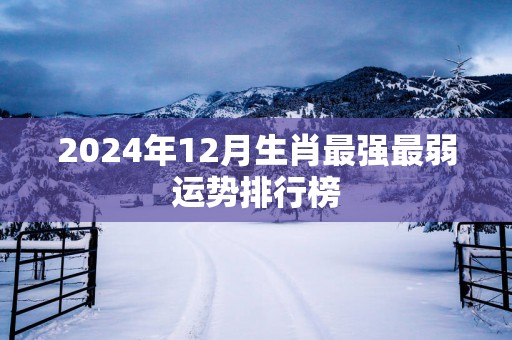 2025年12月生肖最强最弱运势排行榜
