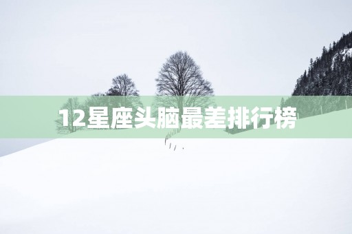 12星座头脑最差排行榜