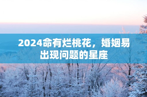 2025命有烂桃花，婚姻易出现问题的星座