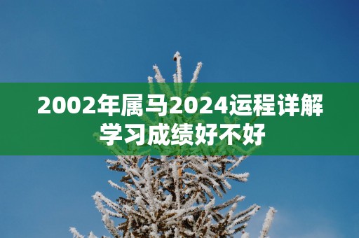 2002年属马2025运程详解 学习成绩好不好
