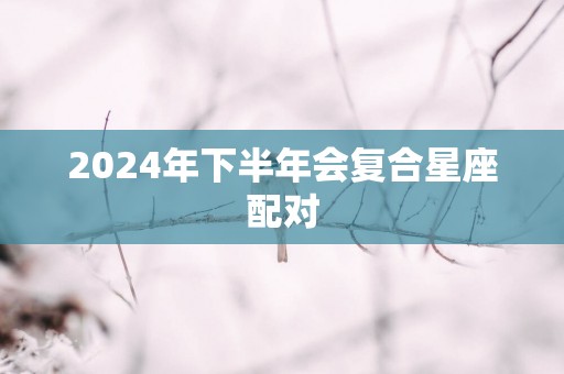 2025年下半年会复合星座配对