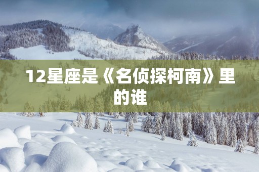 12星座是《名侦探柯南》里的谁