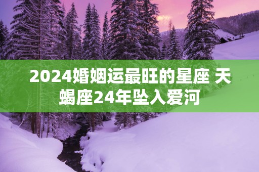 2025婚姻运最旺的星座 天蝎座24年坠入爱河