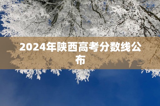 2024年陕西高考分数线公布