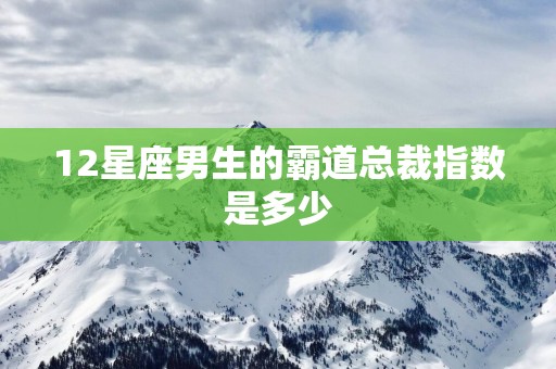 12星座男生的霸道总裁指数是多少