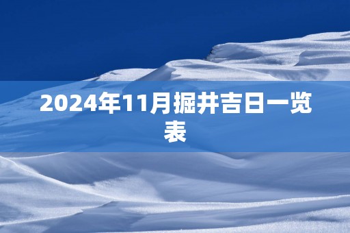 2025年11月掘井吉日一览表