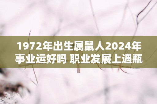 1972年出生属鼠人2025年事业运好吗 职业发展上遇瓶颈