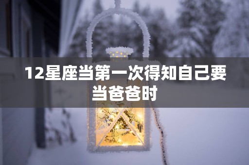 12星座当第一次得知自己要当爸爸时