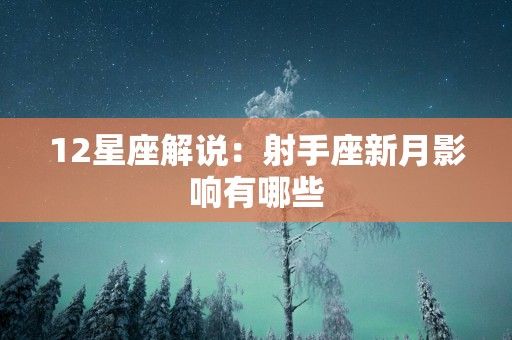 12星座解说：射手座新月影响有哪些