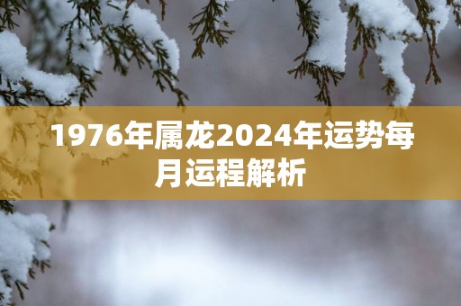 1976年属龙2025年运势每月运程解析