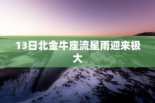 13日北金牛座流星雨迎来极大