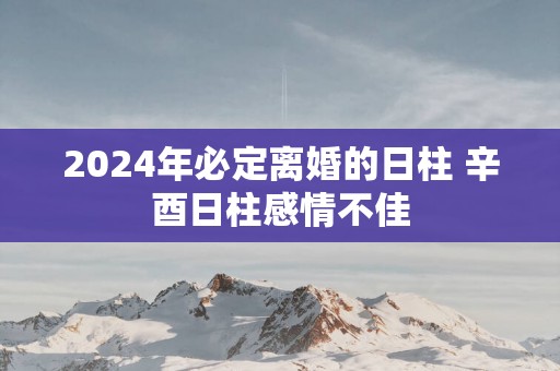 2025年必定离婚的日柱 辛酉日柱感情不佳