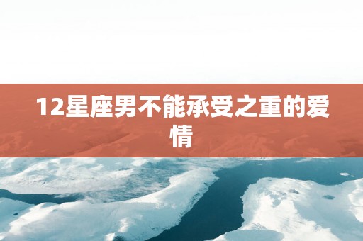 12星座男不能承受之重的爱情