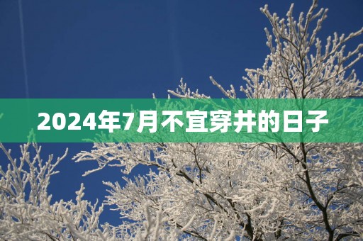 2025年7月不宜穿井的日子