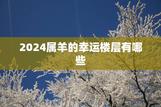 2025属羊的幸运楼层有哪些