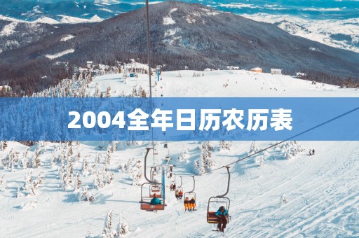 2004全年日历农历表