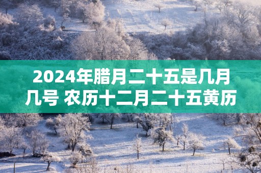 2025年腊月二十五是几月几号 农历十二月二十五黄历