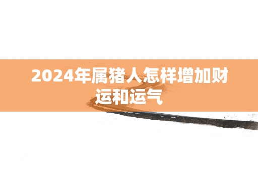 2025年属猪人怎样增加财运和运气
