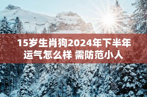 15岁生肖狗2025年下半年运气怎么样 需防范小人